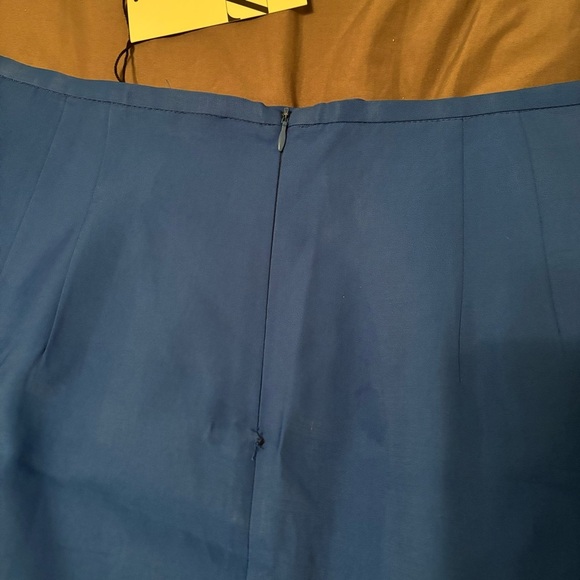 Zara Blue Silk Mini Skirt - Picture 3 of 3